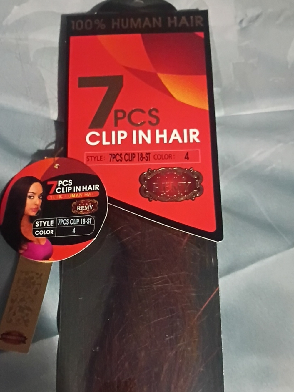 7 PCS Clip-In Human Hair Extensions - Color 4